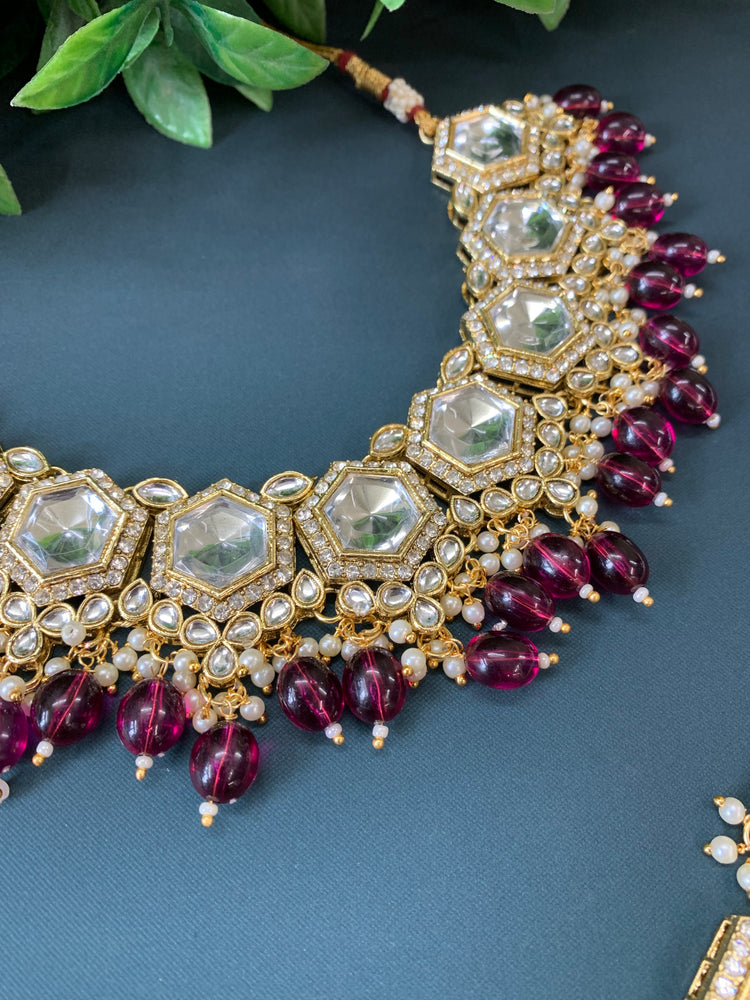 Anaya kundan choker / necklace purple