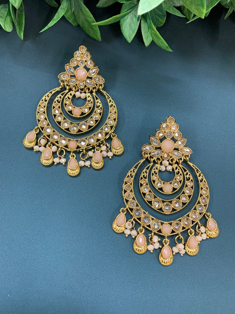 Bonnie polki chandbali earring antique/peach