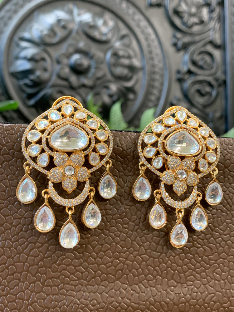 Mou moissanite Kundan stud earring