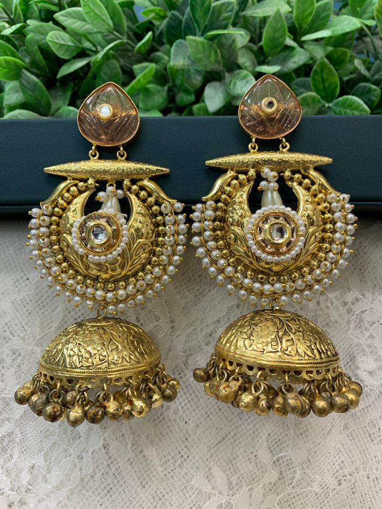 Gold plated jhumka earring