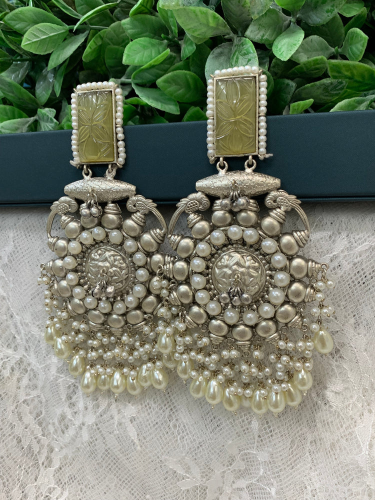 Silver replica oversize chandelier earring