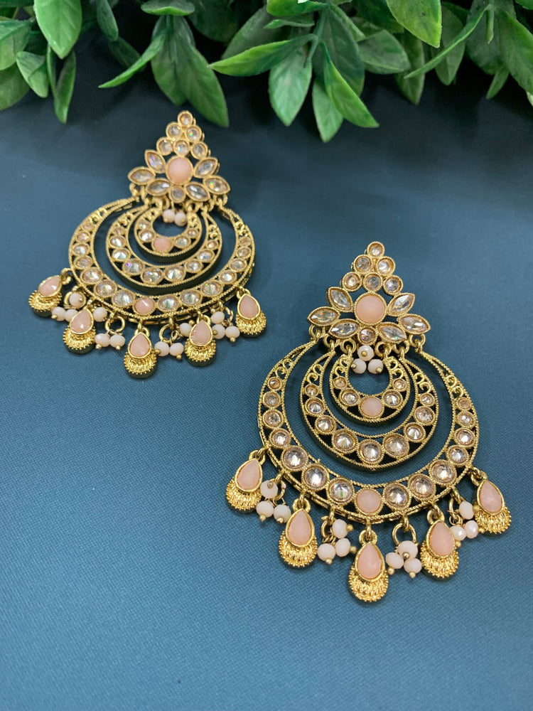 Bonnie polki chandbali earring antique/peach