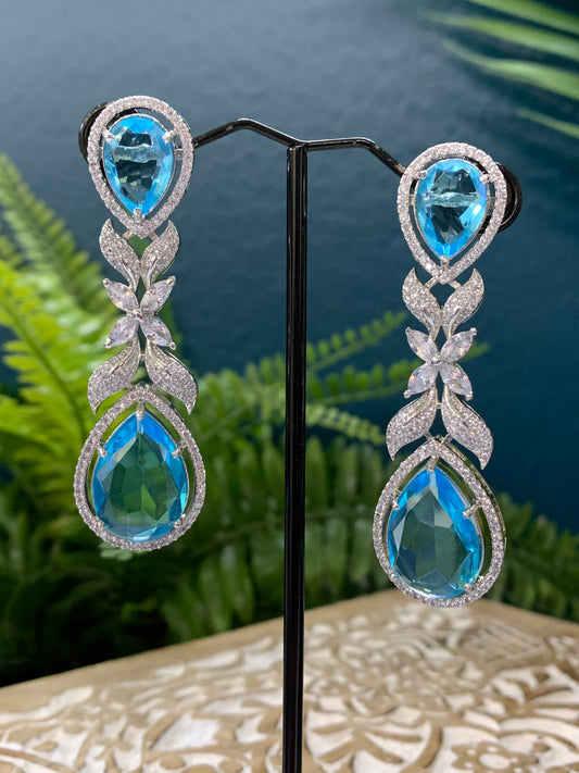 American diamond doublet stone earring