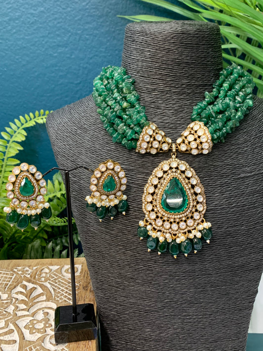 Sabyasachi Kolkata inspired moissanite kundan necklace choker  set Pam