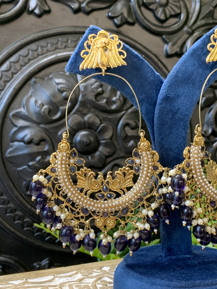 Sue fashion statement Chandbali earring blue