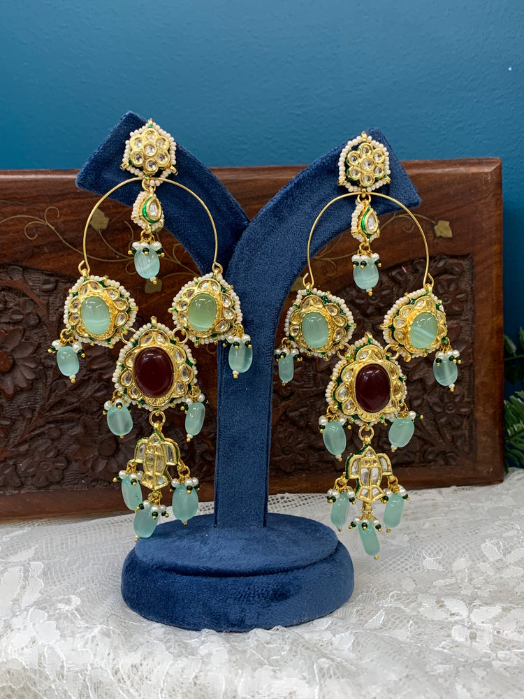 Phool Kundan chandbali earring