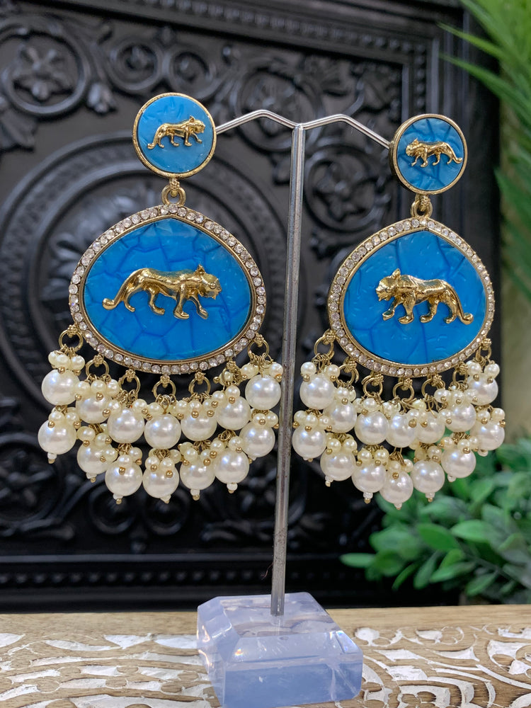 Sabyasachi inspired kundan earring tanna phirozi blue