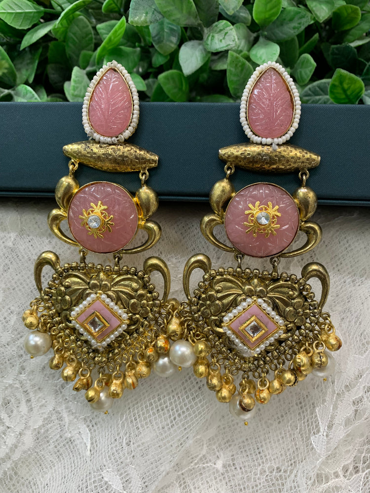 Gold plated chandbali style earring