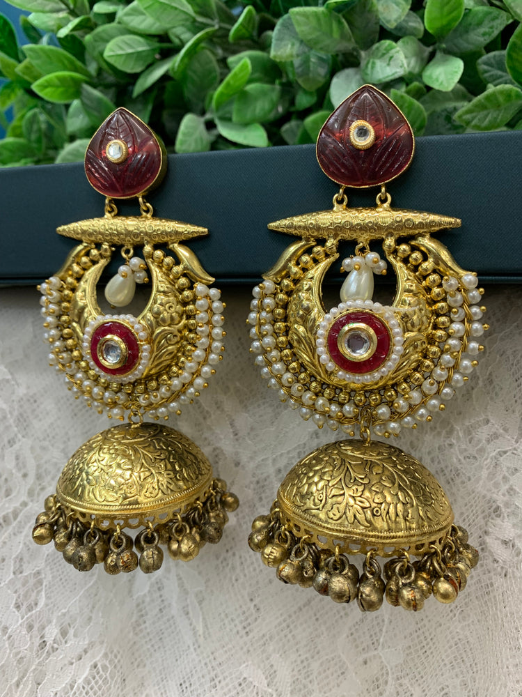 Gold plated jhumka earring