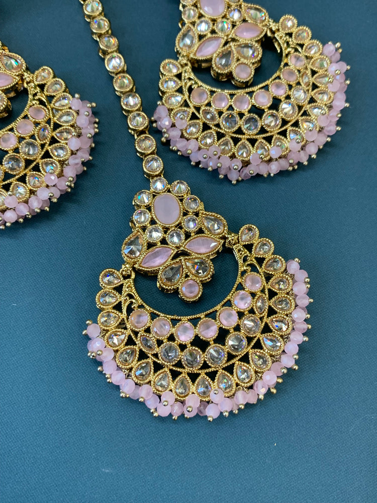 Erin reverse popki tikka set chandbali style blush pink