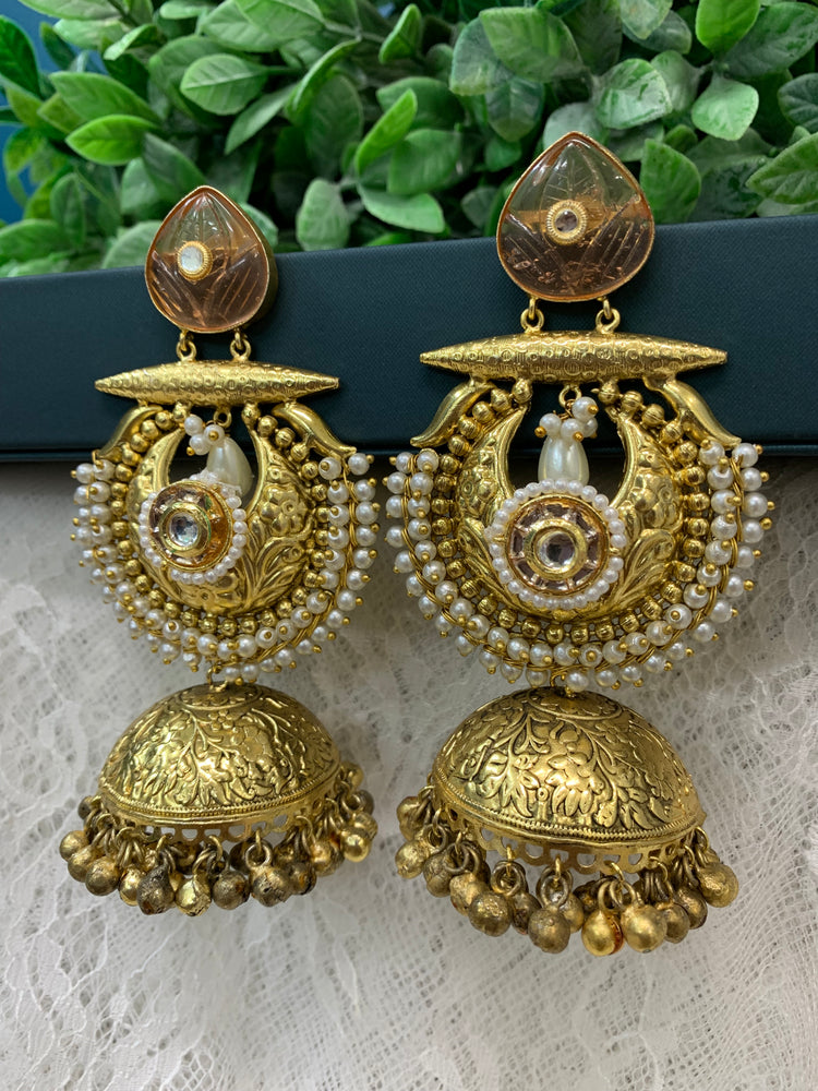 Gold plated jhumka earring