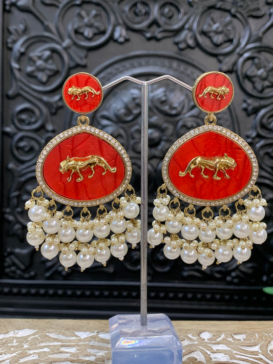 Sabyasachi inspired kundan earring tanna mandarin orange