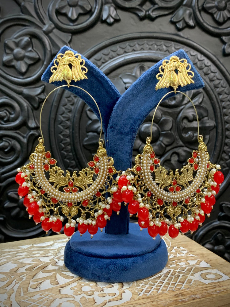 Sue fashion statement Chandbali earring red