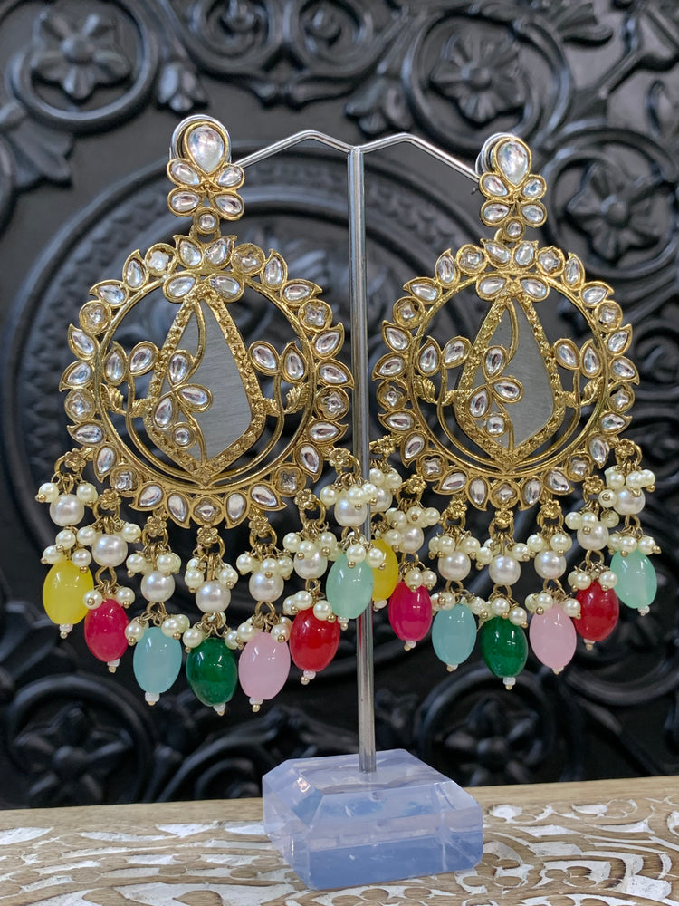 Amba kundan earring blush multi