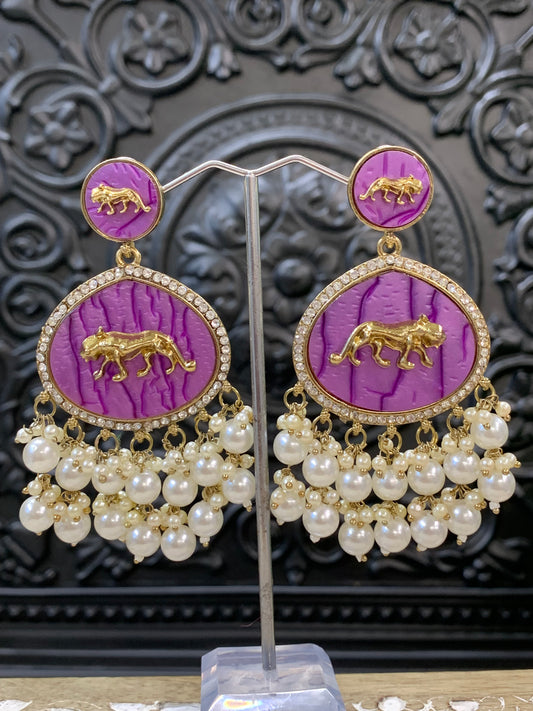 Sabyasachi inspired kundan earring tanna purple