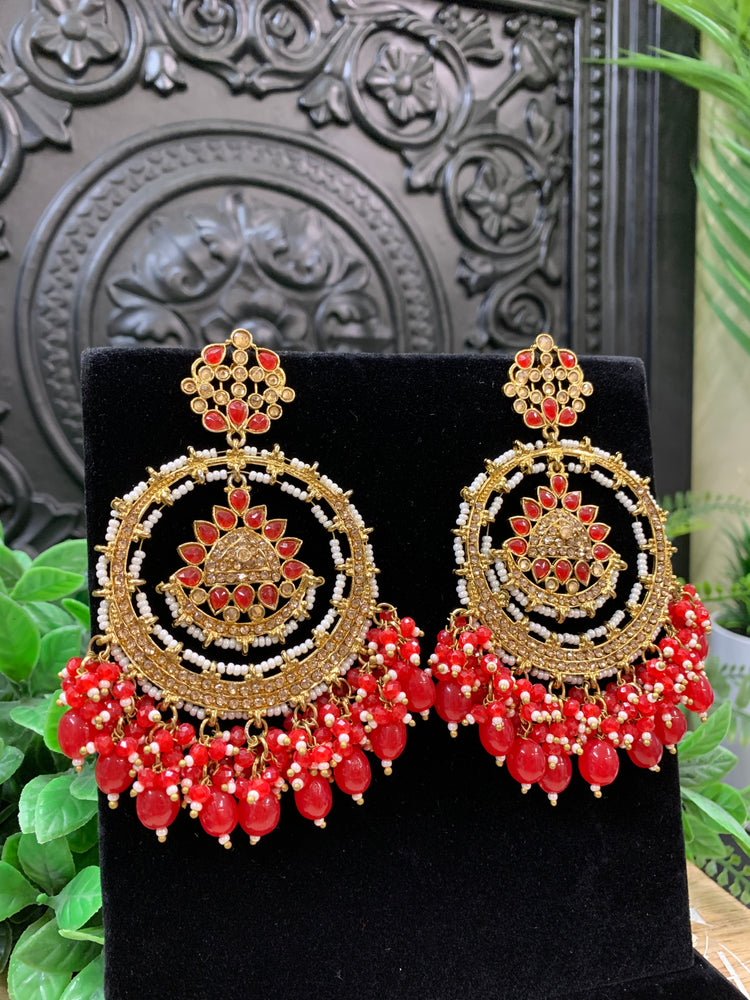 Laila Chandbali fashion statement earring red