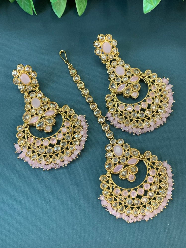 Erin reverse popki tikka set chandbali style blush pink