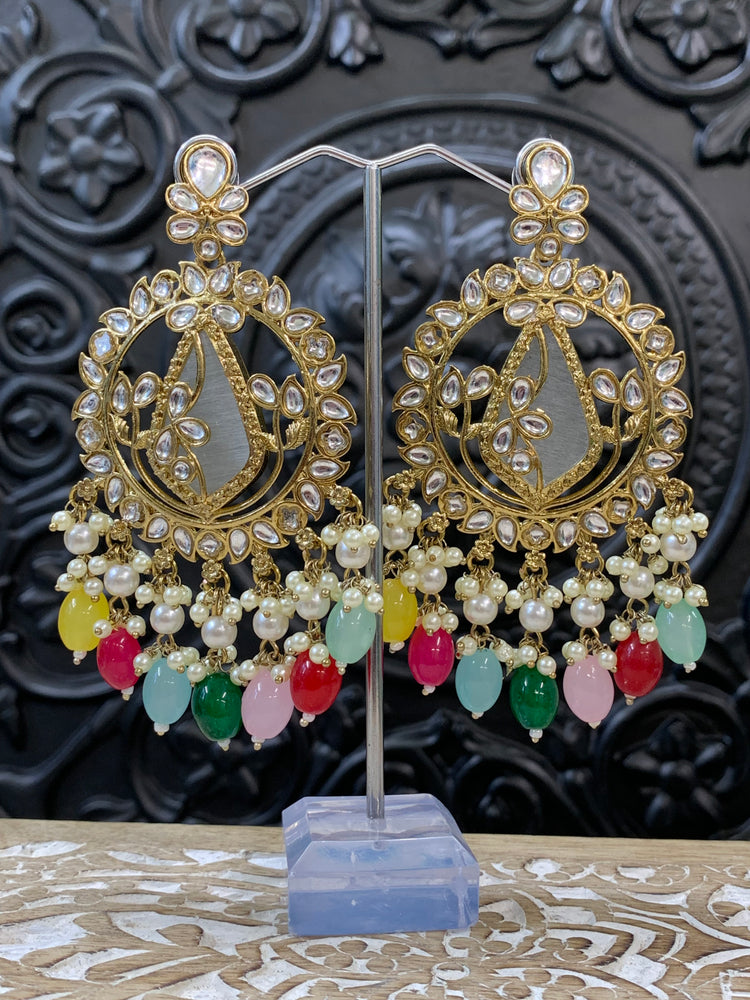 Amba kundan earring blush multi