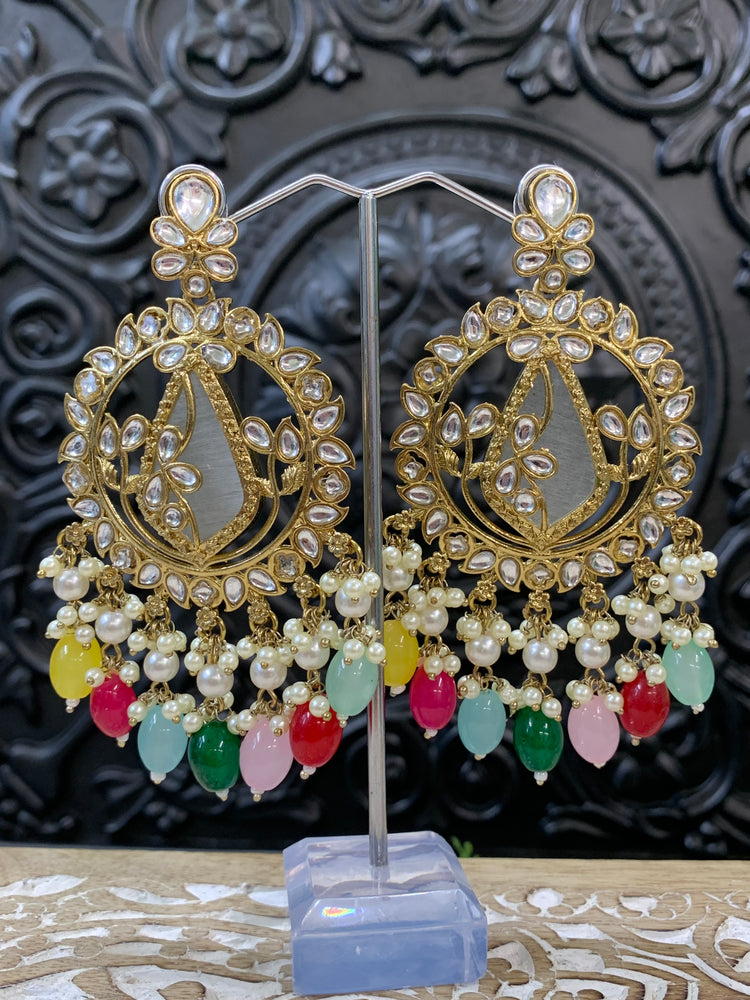 Amba kundan earring blush multi