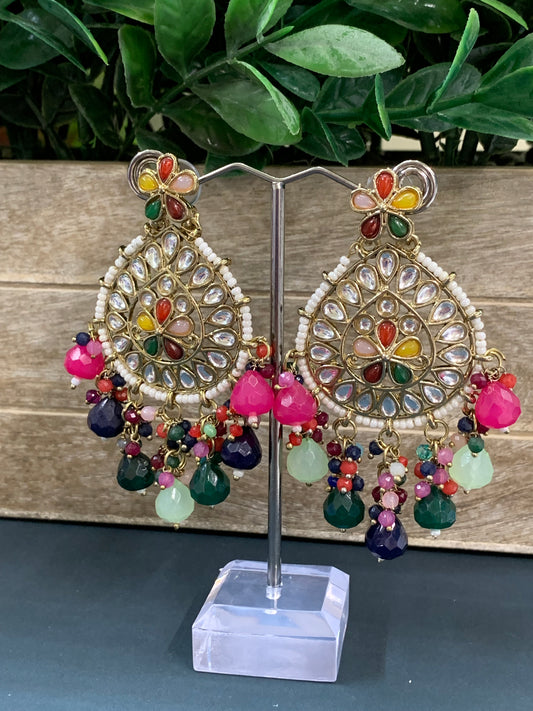 Aaravi kundan earring multi color