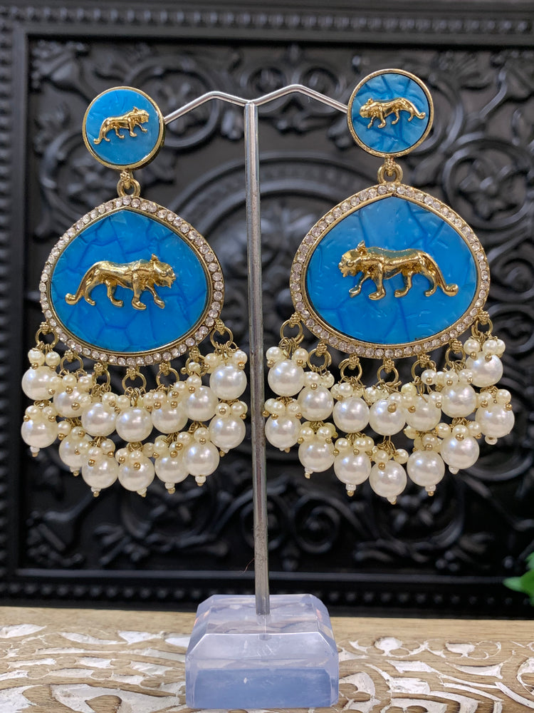 Sabyasachi inspired kundan earring tanna phirozi blue