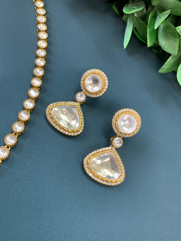 Jenna sabyasachi inspired moissanite kundan pendant necklace