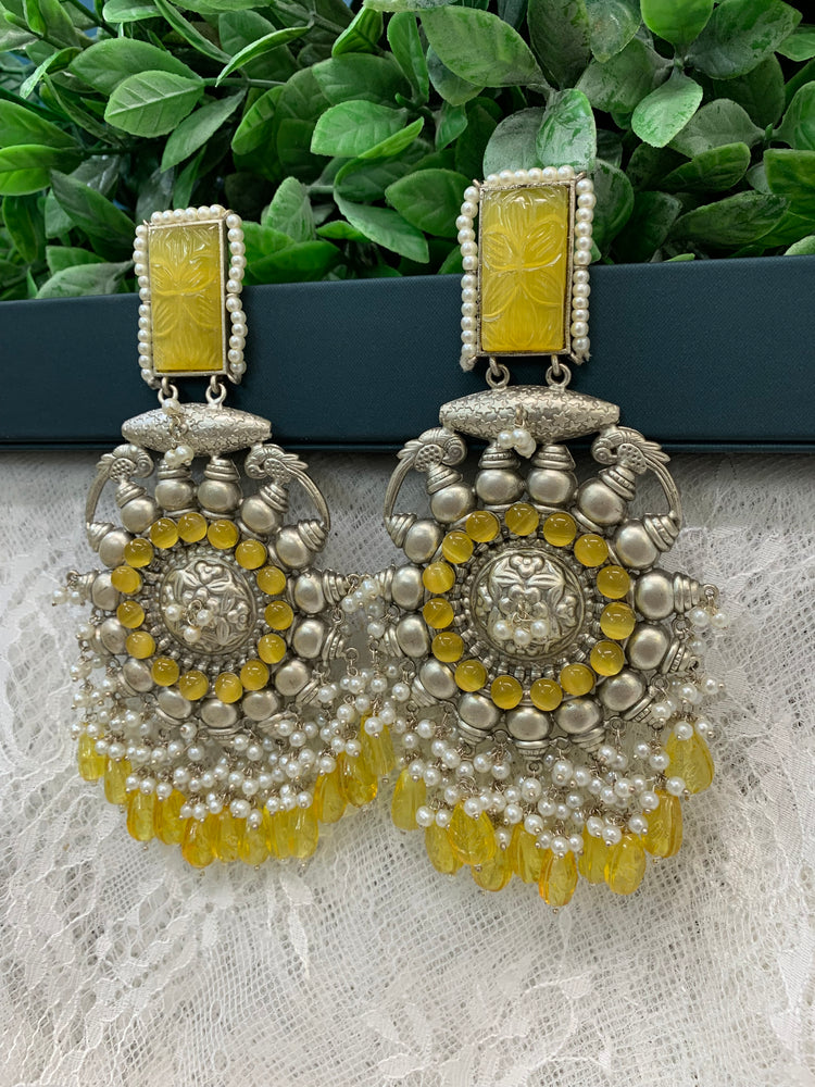 Silver replica oversize chandelier earring