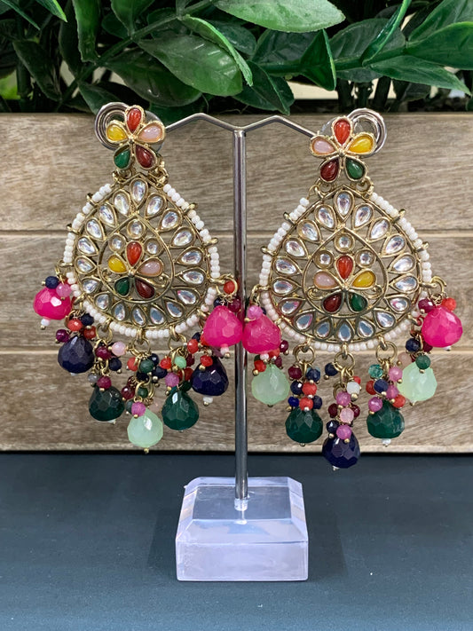 Aaravi kundan earring multi color