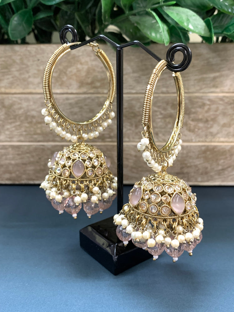 Shabana polki bali hoop jhumki/jhumka mauve