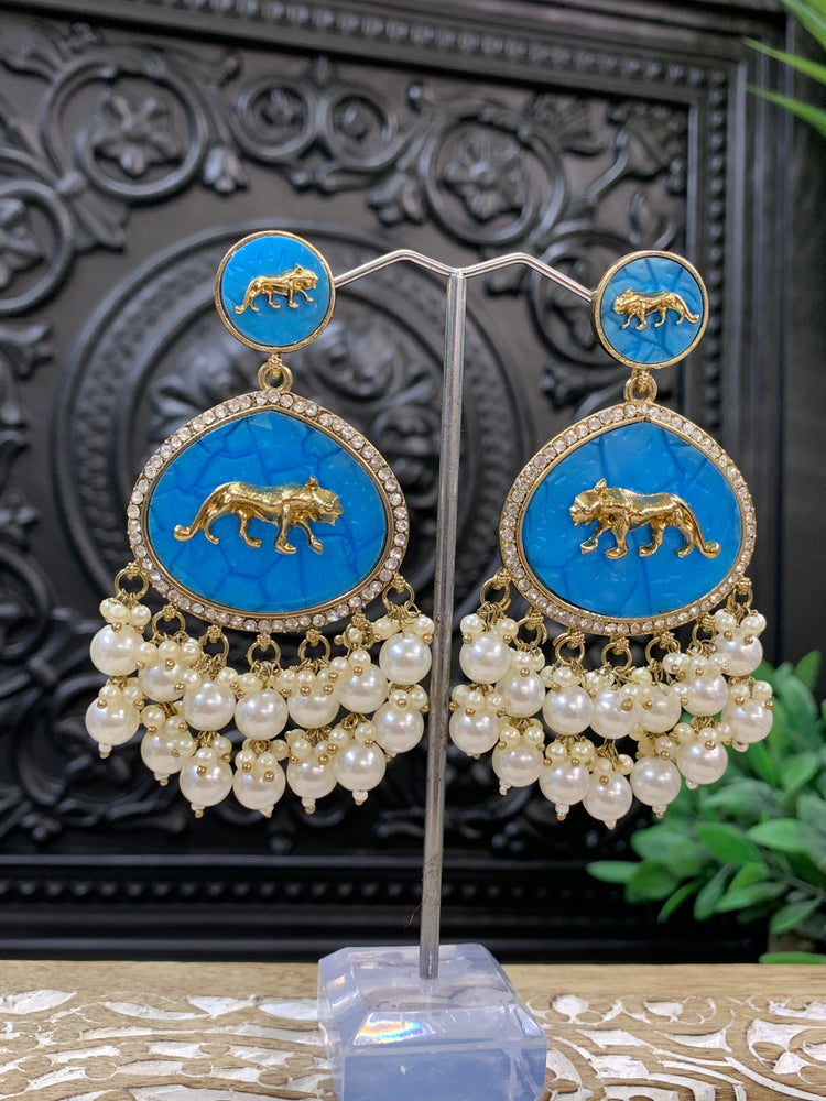 Sabyasachi inspired kundan earring tanna phirozi blue