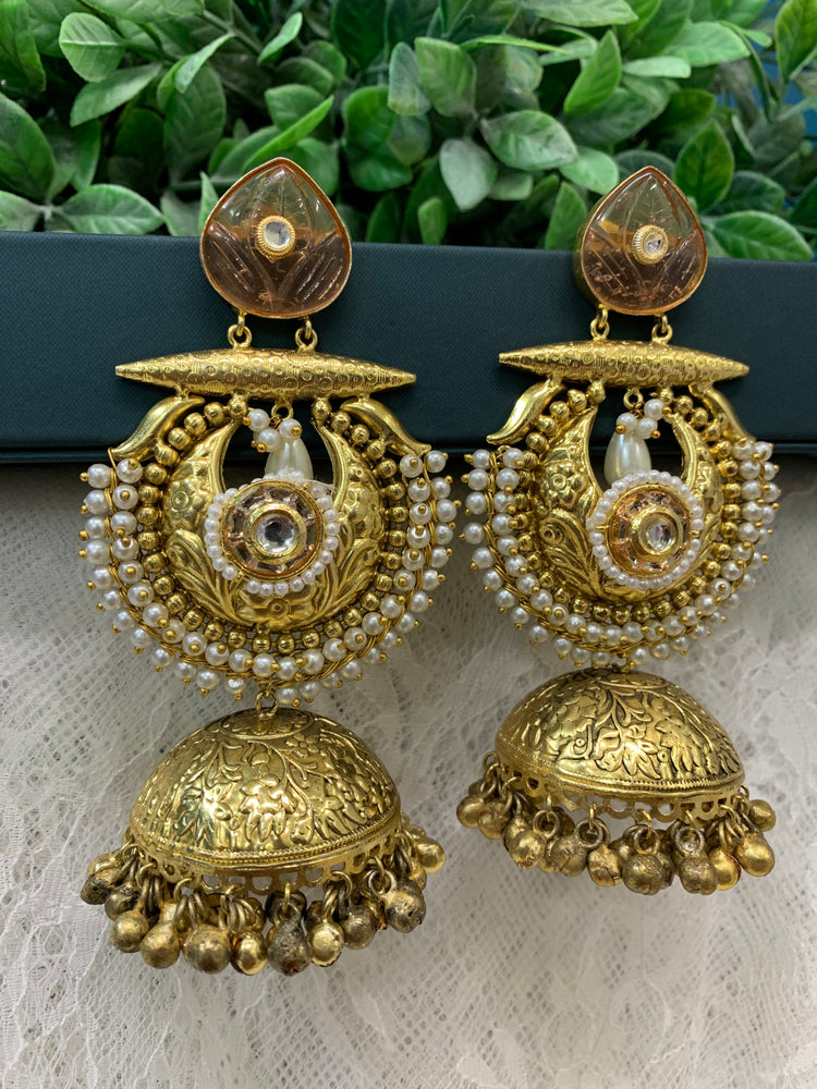 Gold plated jhumka earring