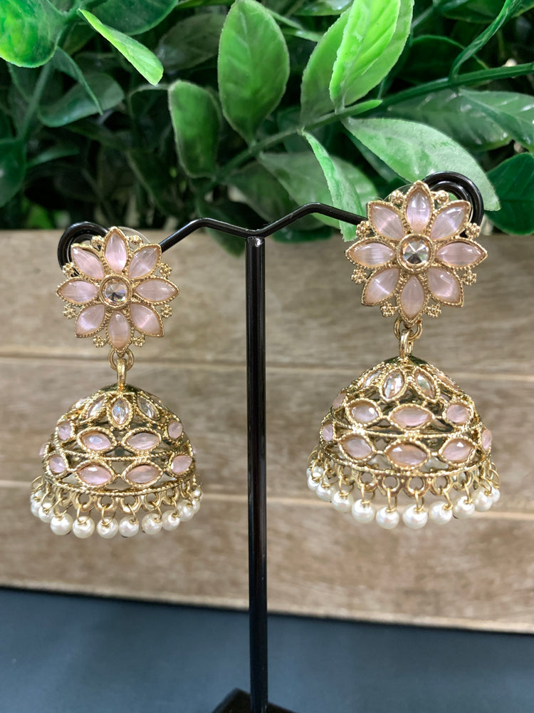 Kanika mini /chotu sa polki jhumki/ jhumka earring pink