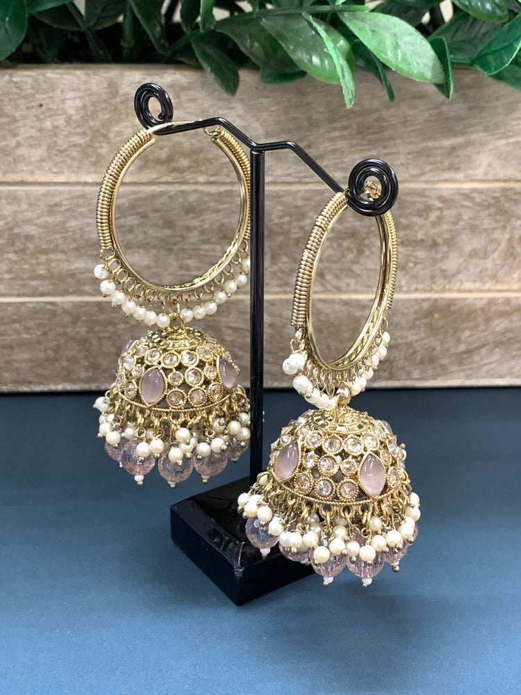 Shabana polki bali hoop jhumki/jhumka mauve