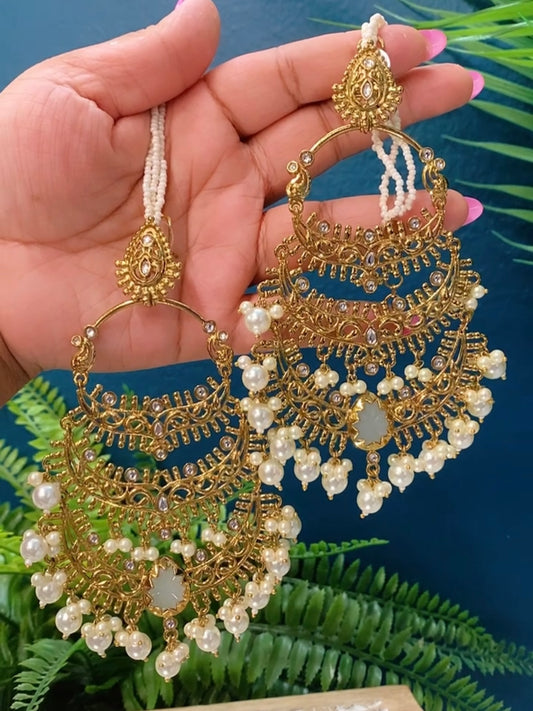Amrapali gold plated kundan earring hellena