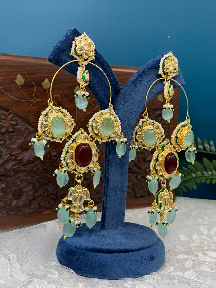 Phool Kundan chandbali earring