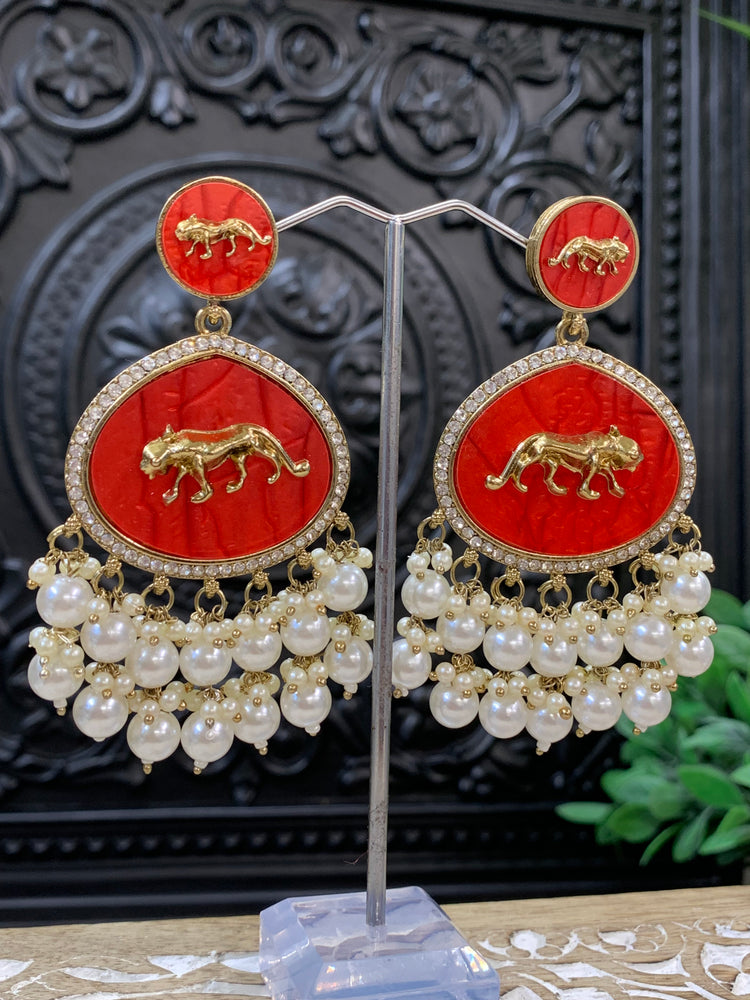 Sabyasachi inspired kundan earring tanna mandarin orange