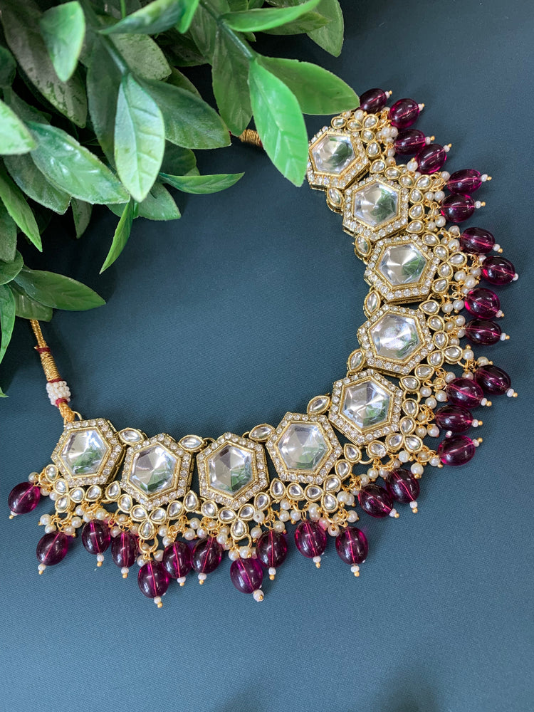 Anaya kundan choker / necklace purple