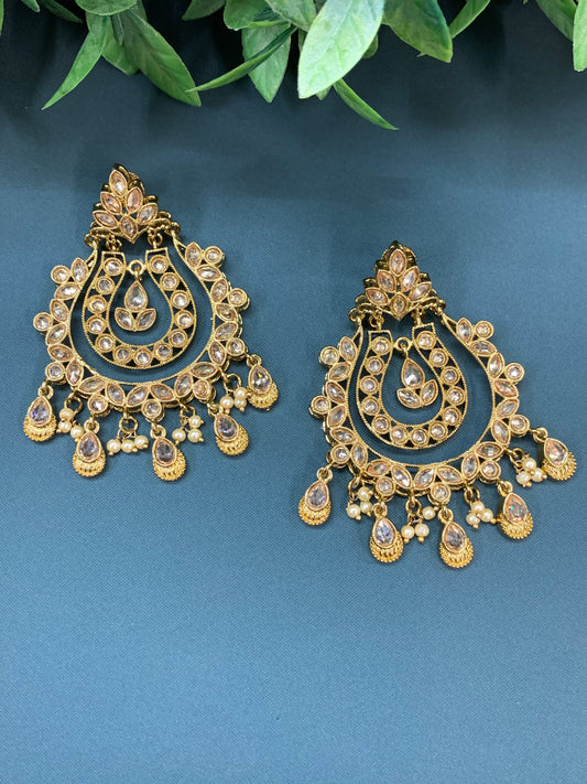 Bonnie polki chandbali earring antique gold