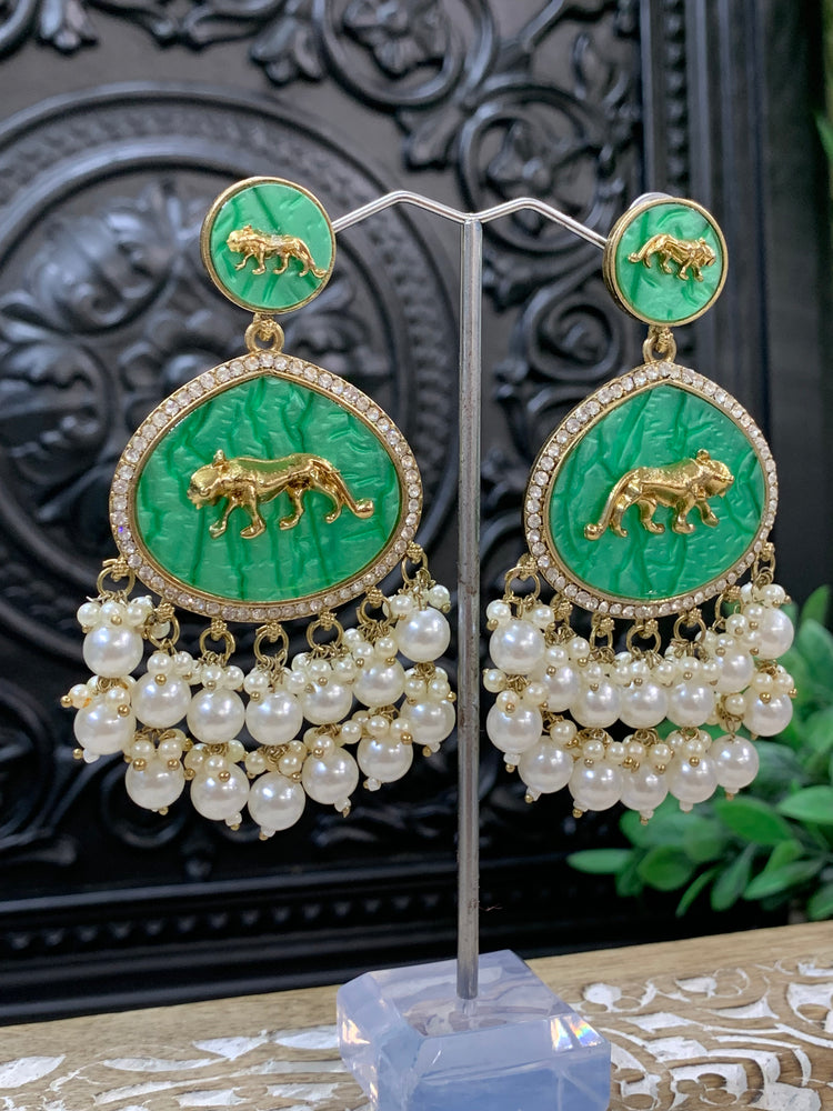 Sabyasachi inspired kundan earring tanna Apple green