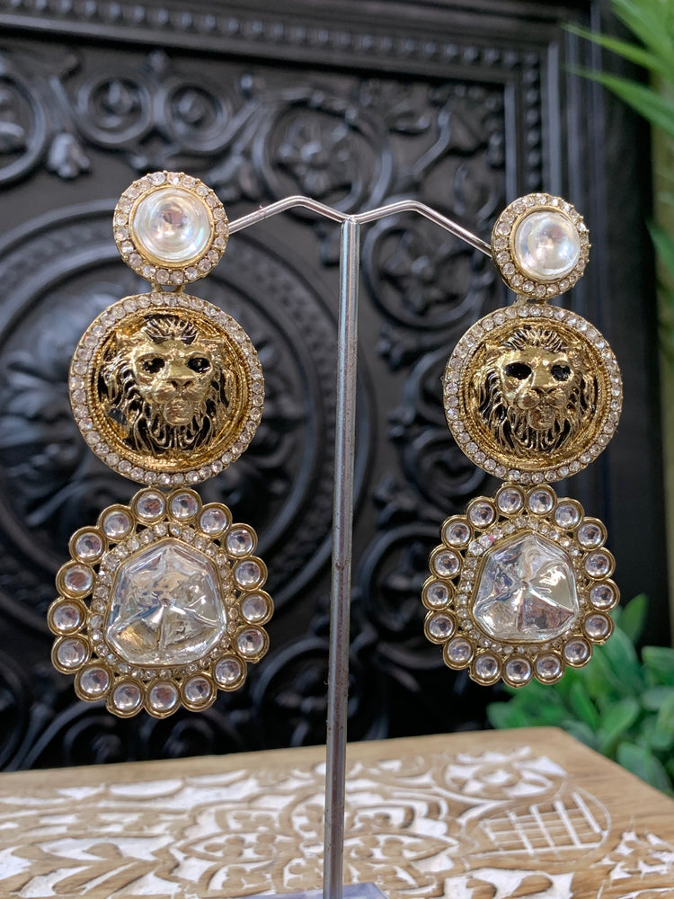 Sabyasachi inspired kundan earring black and gold