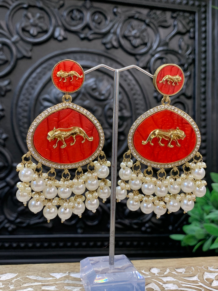 Sabyasachi inspired kundan earring tanna mandarin orange