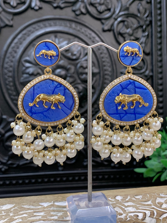 Sabyasachi inspired kundan earring tanna blue