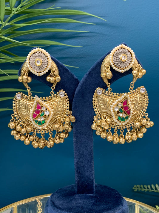 Kajal 925 Silver replica earring pachi Chandbali