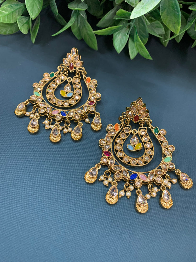 Bonnie polki chandbali earring antique/ multi