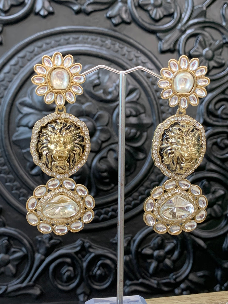 Sabyasachi inspired kundan earring black and gold