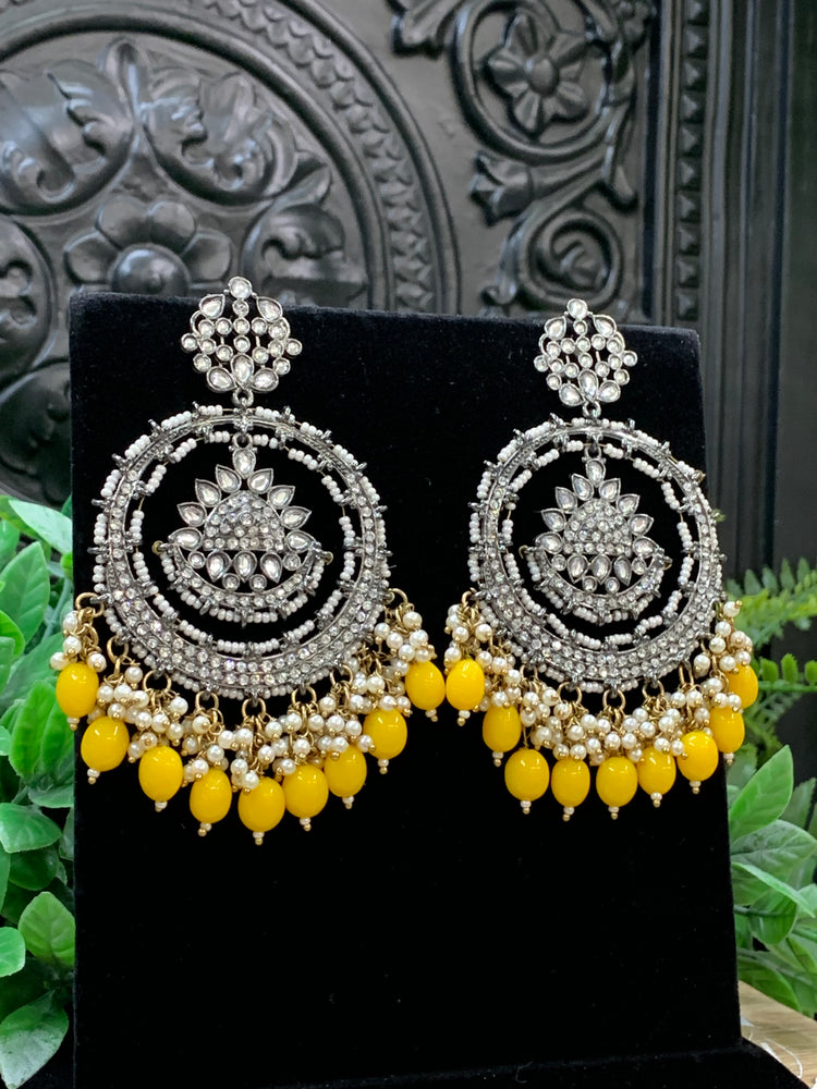 Laila Chandbali fashion statement earring black and yellow