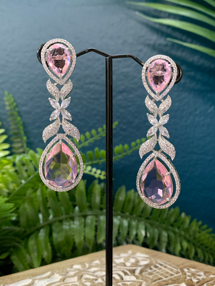 American diamond doublet stone earring