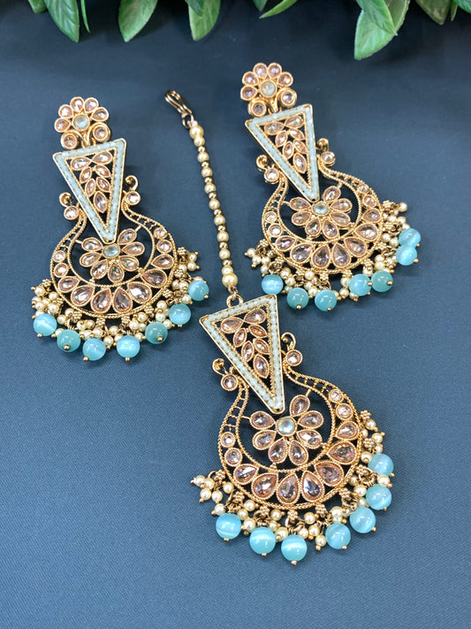 Polki tikka set joana in light blue