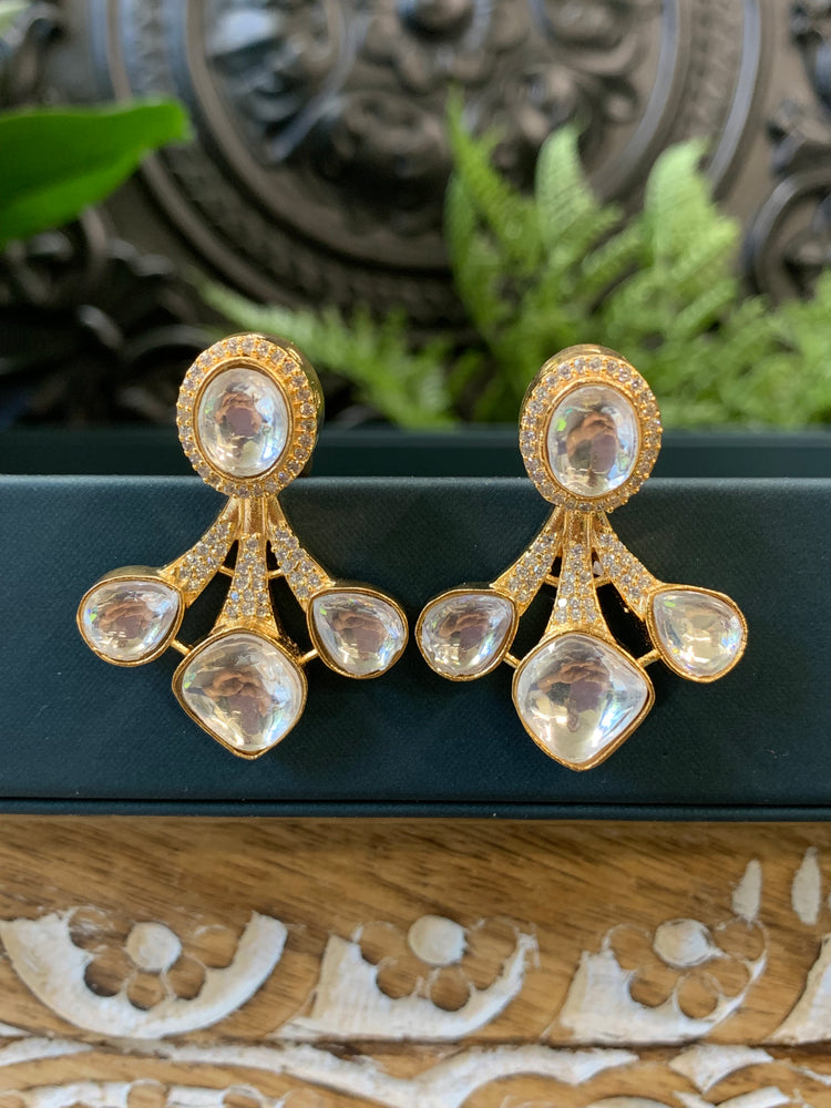 Mia moissanite Kundan stud earring