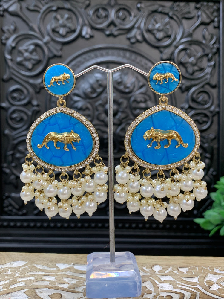 Sabyasachi inspired kundan earring tanna phirozi blue